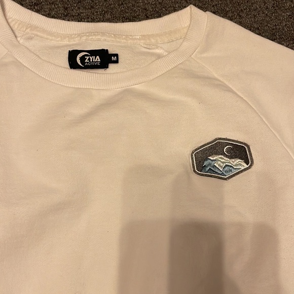 Zyia Womens Mountain Patch Crew Neck Long Sleeve Cotton Pullover Sweatshirt SZ m - Picture 2 of 6